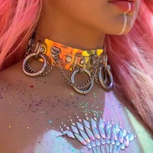Holo/irredentist Chain ring choker